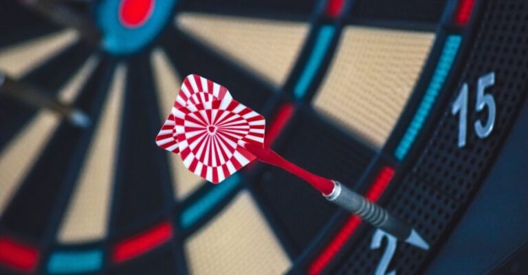 Skills - Red and White Dart on Darts Board